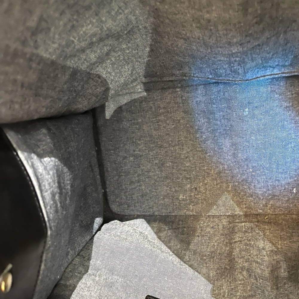 Clare V. Simple Tote Metallic Leather Contrast Racing Stripe Trim Shoulder Tote - Picture 7 of 11